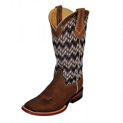 Limited-Time Shoe Deals Ferrini Brown Chevron Square Toe Boot