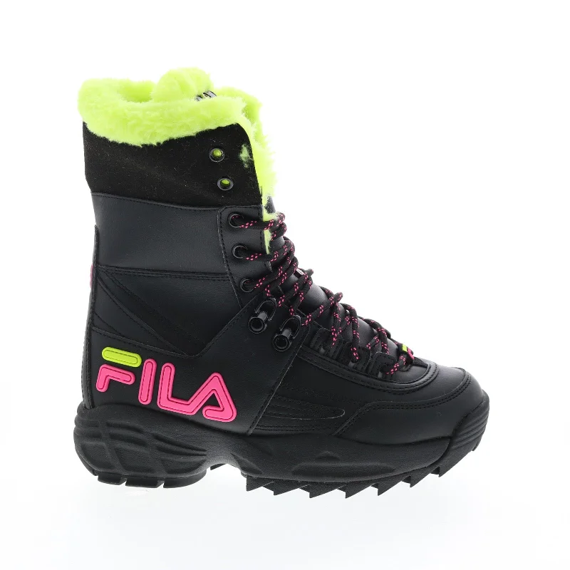 Shop Sales Fila Disruptor Boot 5HM00564-044 Womens Black Leather Casual Dress Boots