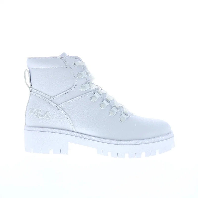 Fashion Essentials Fila Ty20 5HM01100-125 Womens White Synthetic Lace Up Casual Dress Boots