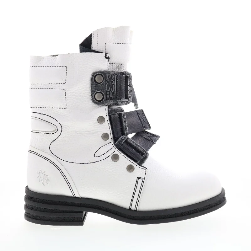 Contemporary Casual Footwear Fly London Kiff KIFF682FLY-009 Womens White Leather Strap Casual Dress Boots Contemporary Casual Footwear Fly London Kiff KIFF682FLY-009 Womens White Leather Strap Casual Dress Boots