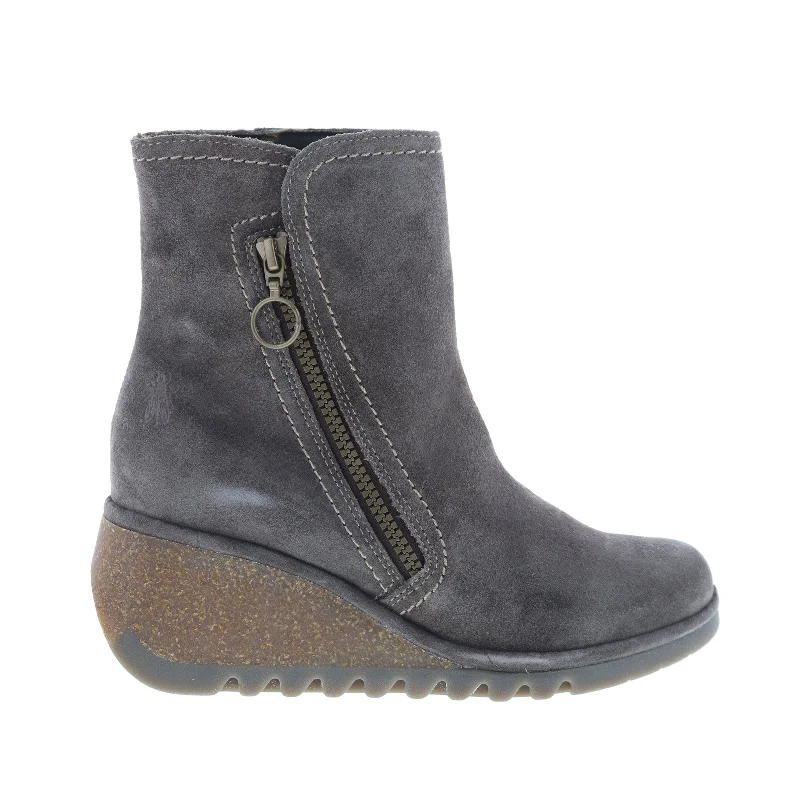 Designer Casual Shoes Fly London Nela NELA407FLY-003 Womens Gray Suede Zipper Casual Dress Boots Designer Casual Shoes Fly London Nela NELA407FLY-003 Womens Gray Suede Zipper Casual Dress Boots