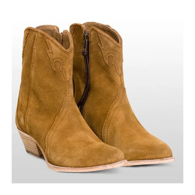 Premium Style Offers Free People Women's New Frontier Suede Western Boot, Camel