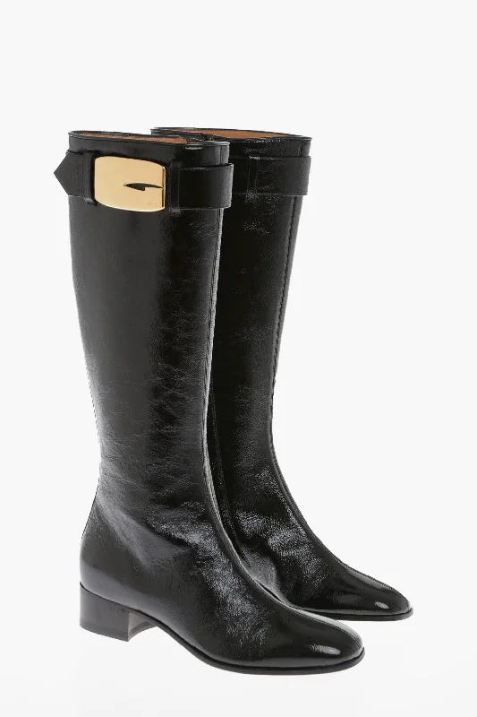 Smart Casual Shoes Sale Gucci Naplack Patent Leather Boots With Strap