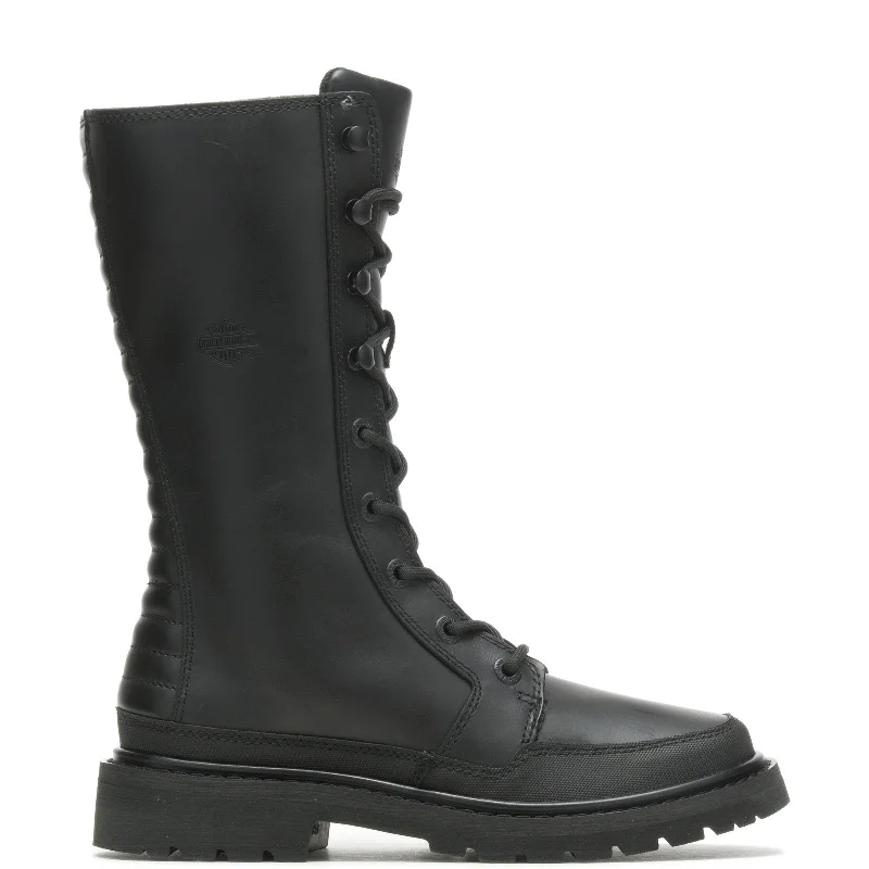 Pastel Styles Harley-Davidson Akers 9" Lace D84764 Womens Black Leather Motorcycle Boots