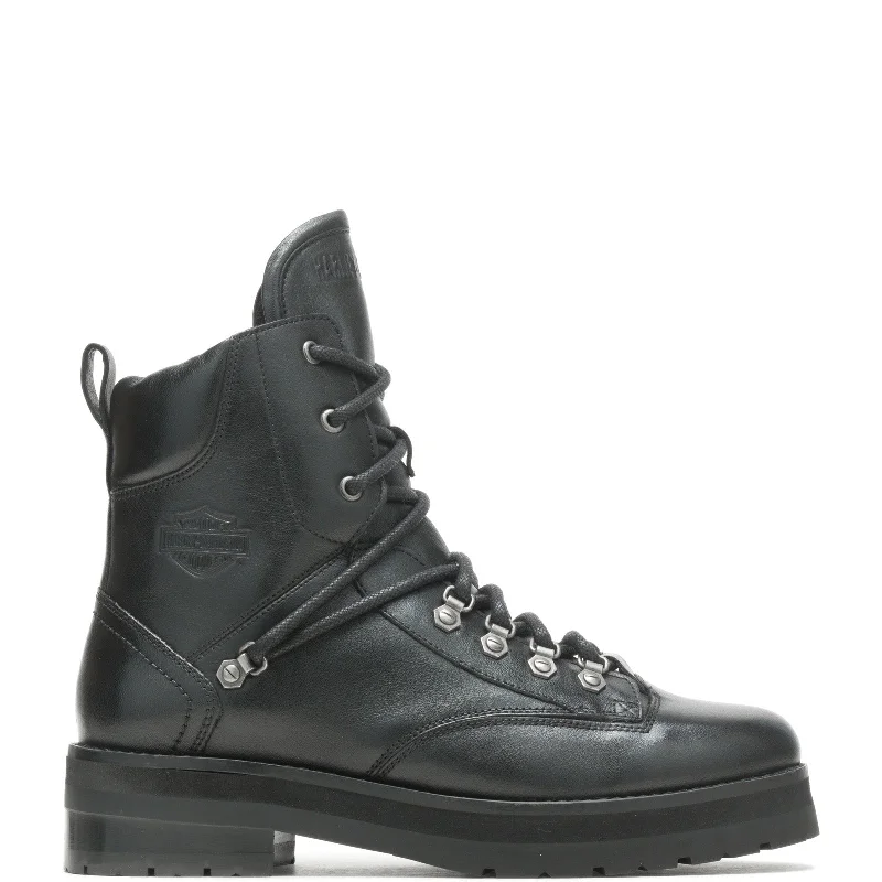 Breathable Shoes Discount Harley-Davidson Aldrin 6" Lace D84756 Womens Black Leather Motorcycle Boots
