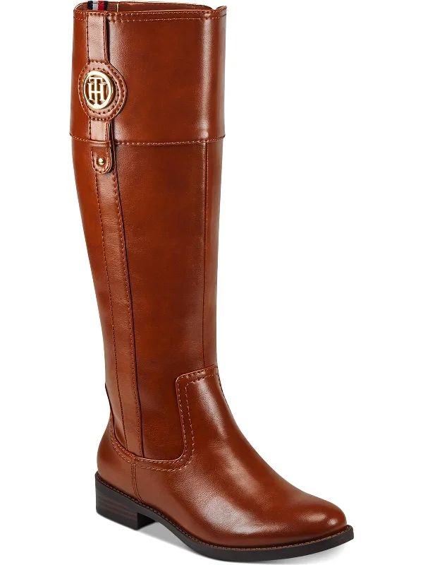 Chic And Trendy Imina Womens Faux Leather Knee-High Riding Boots
