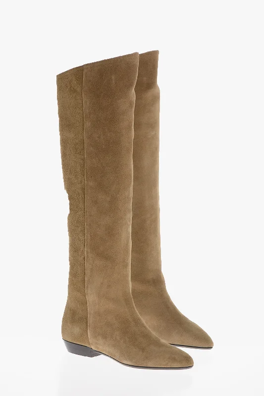 Comfortable Everyday Shoes Isabel Marant Suede Knee-Lenght City Boots
