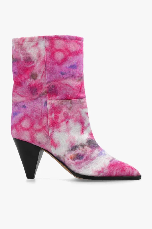 Stylish Looks ISABEL MARANT Womens Shoes Boots In Pink White & Purple Tie Dye