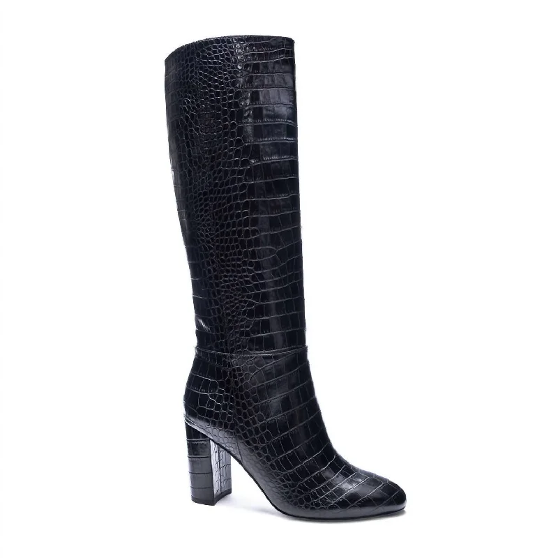 Women's Waterproof Shoes Krafty Croco Boot In Black
