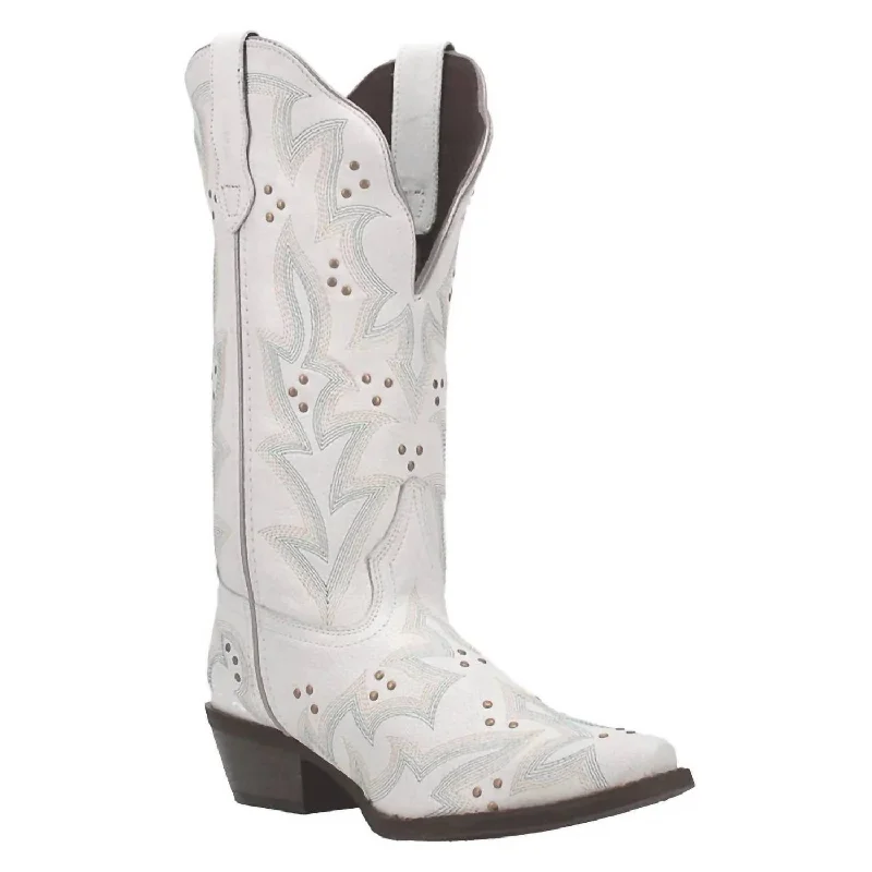 You'Ll Love Us Because Ladies Adrian Snip Toe Western Cowboy Boot In White
