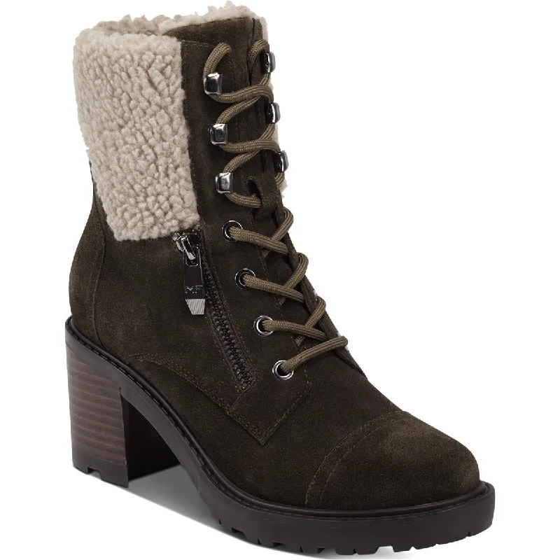Budget-Friendly Fashion Lansly Womens Faux Fur Lug Sole Lace-Up Boot