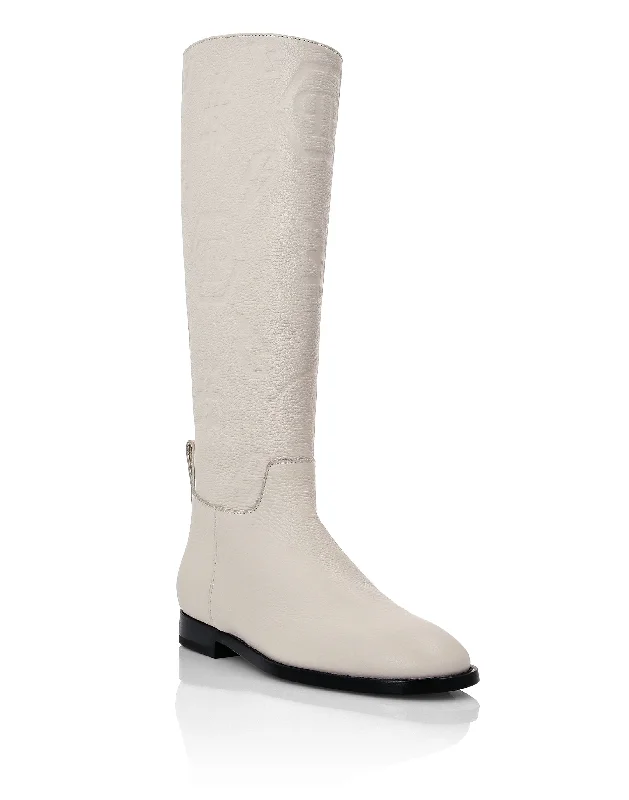 Minimalist Fashion Sale Leather Boots Lo-Heels Mid  Monogram