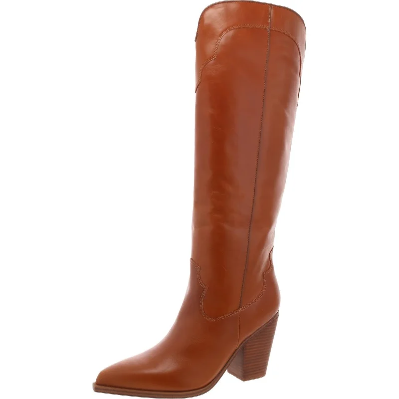 Durable Walking Shoes Sale Lenore  Womens Leather Block Heel Knee-High Boots