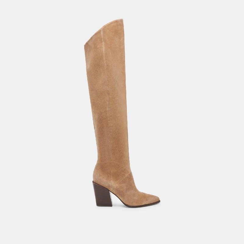 Modern Fashion Loafers LUPIN WIDE CALF BOOTS MUSHROOM SUEDE