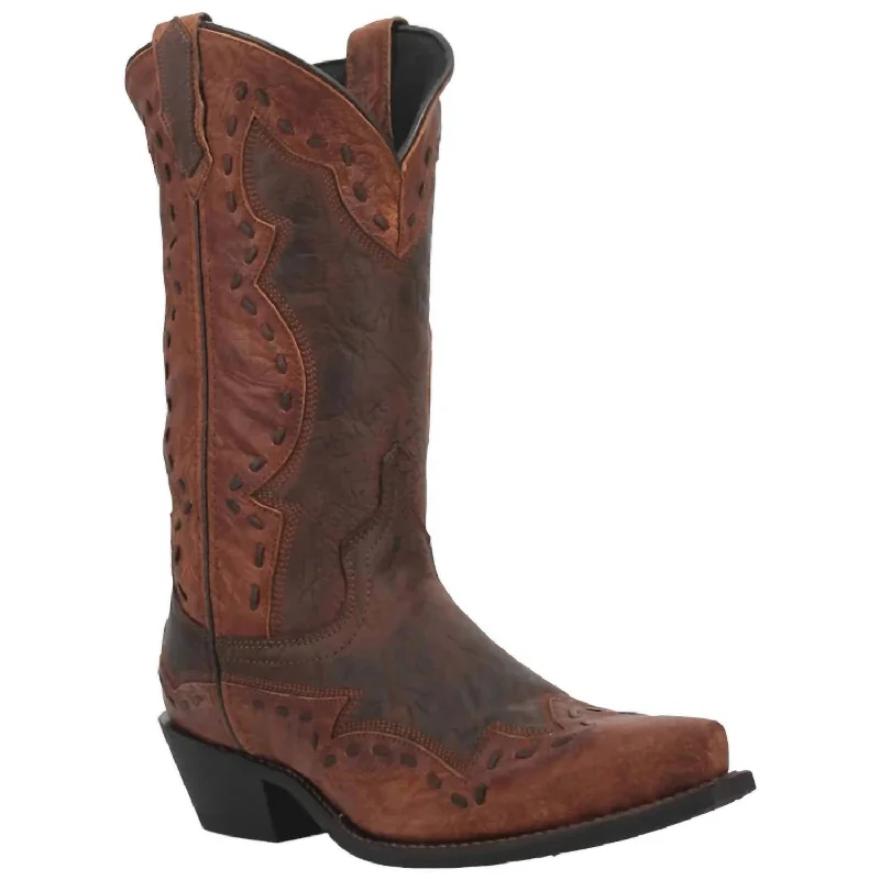 Crazy Discounts, Hurry Up Men's Ronnie Snip Toe Cowboy Boots In Rust Brown