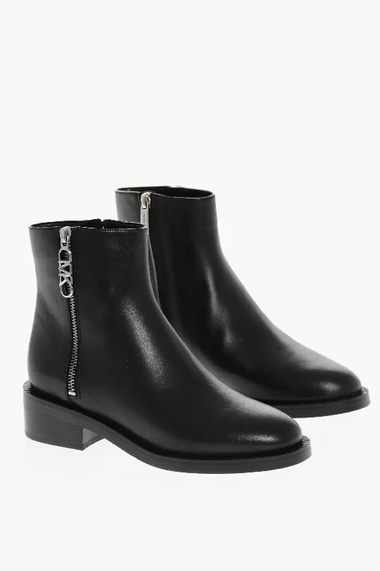Ends Soon Michael Kors Leather Boots With Zip Detail