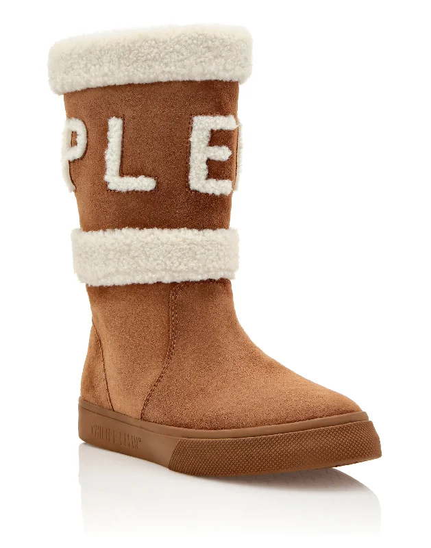 Low Price Special Mid-Flat Boots Skull&Bones