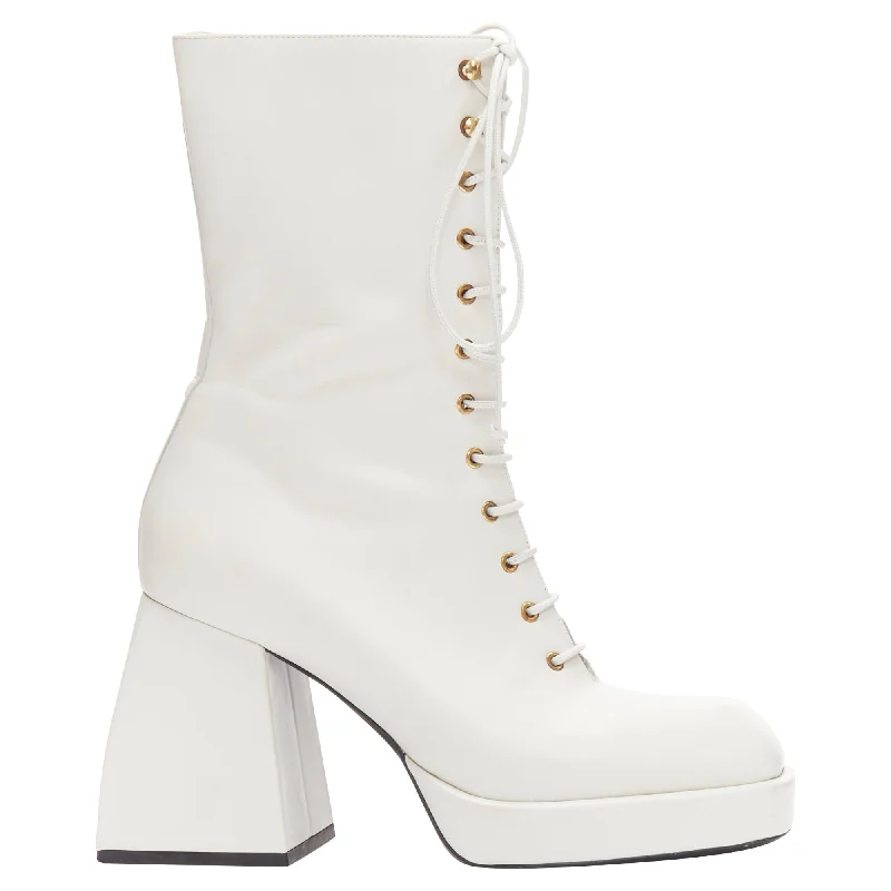 Vintage Boots Deals Nodaleto Bulla Candy leather chunky heels lace up boots