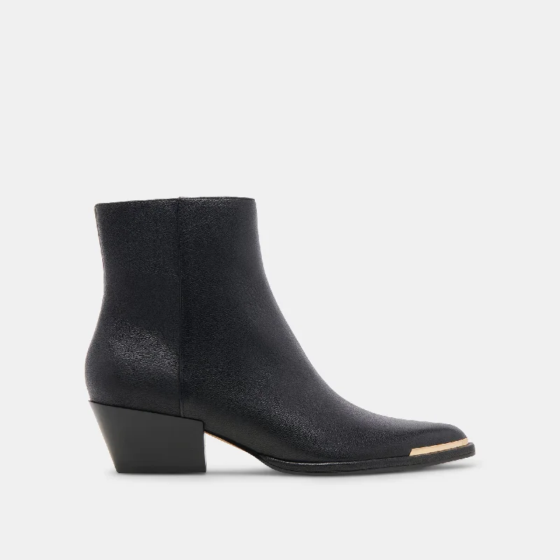 Refined Fashion Sale NONAH WIDE BOOTIES BLACK LEATHER