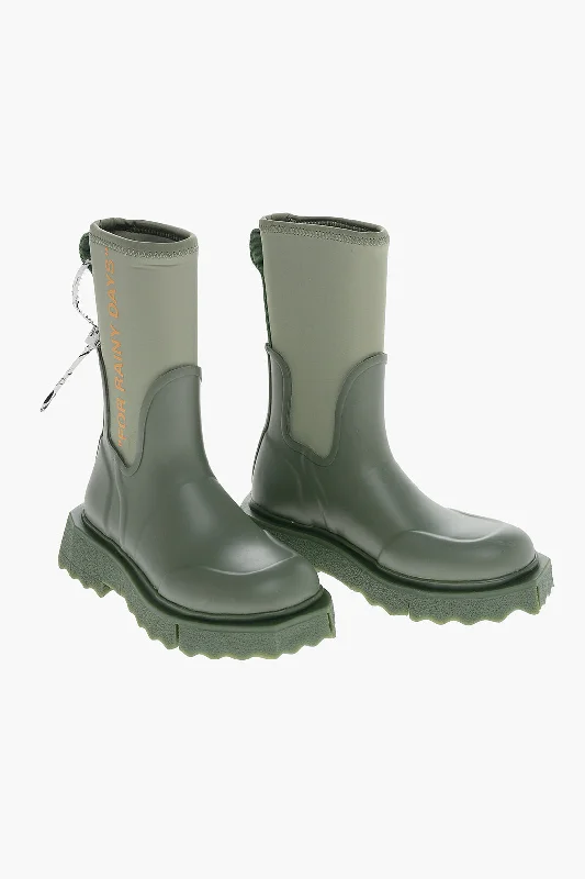Chic Style Discounts Off-White Rubber For Rainy Days Chelsea Booties