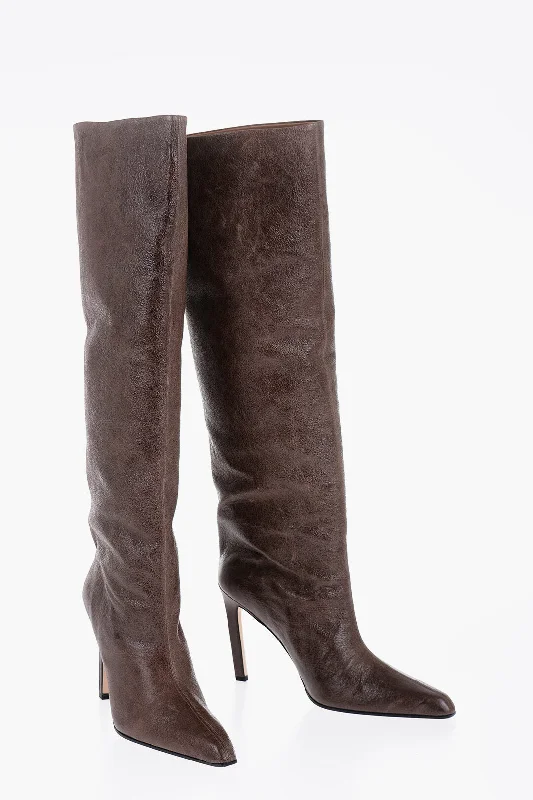 Everyday Fashion Shoes Paris Texas Solid Color Crackle Leather Jude Boots 11Cm