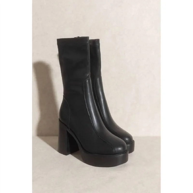 Latest Fashion Platform Short Boot In Black