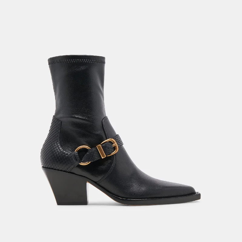 Casual Chic RAVE WIDE CALF BOOTS BLACK LEATHER