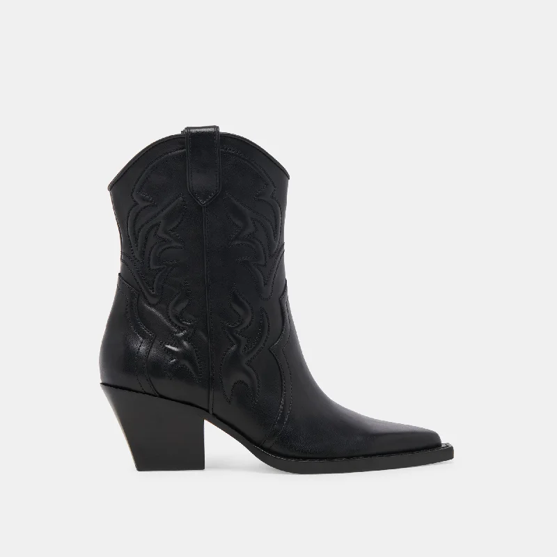 Elegant Evening Shoes Deal RIMONA WIDE CALF BOOTIES BLACK LEATHER