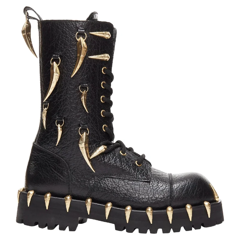 Comfortable Casual Loafers Roberto Cavalli horn charm embellished combat boots