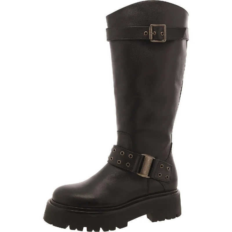 Limited-Time Shoe Deals Rouxby Womens Leather Round Toe Knee-High Boots
