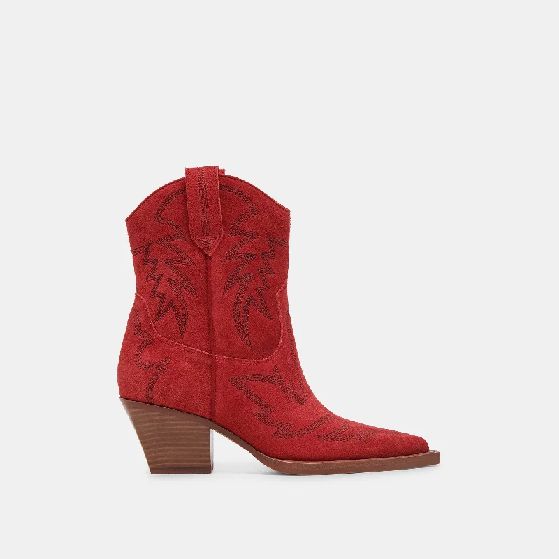 Ride The Style Wave RUNA BOOTS RED SUEDE