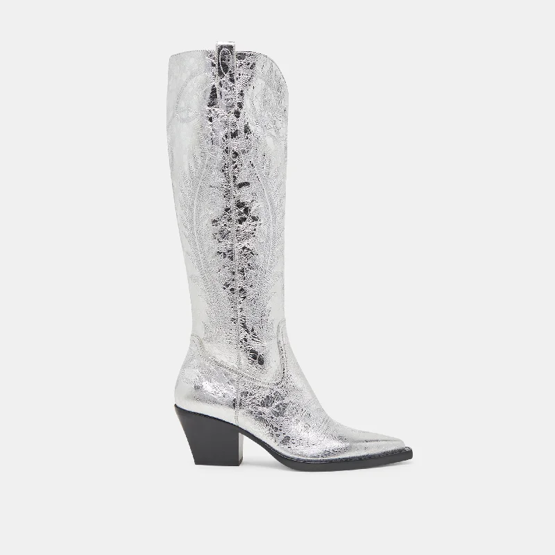 Special Offers RYATT BOOTS SILVER DISTRESSED LEATHER