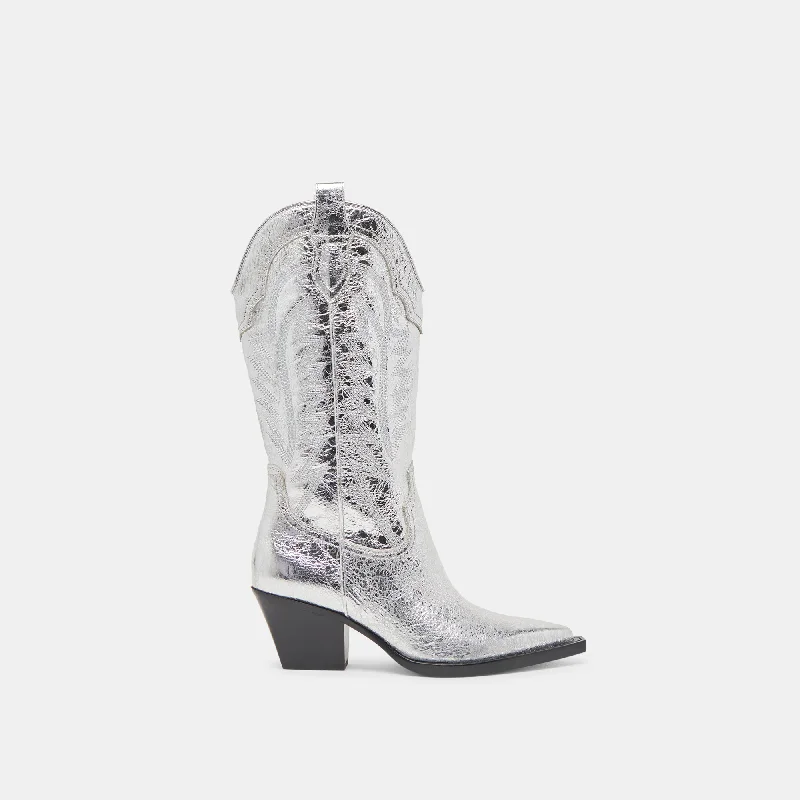 Bid Farewell To The Old Season RYLAND BOOTS SILVER DISTRESSED LEATHER