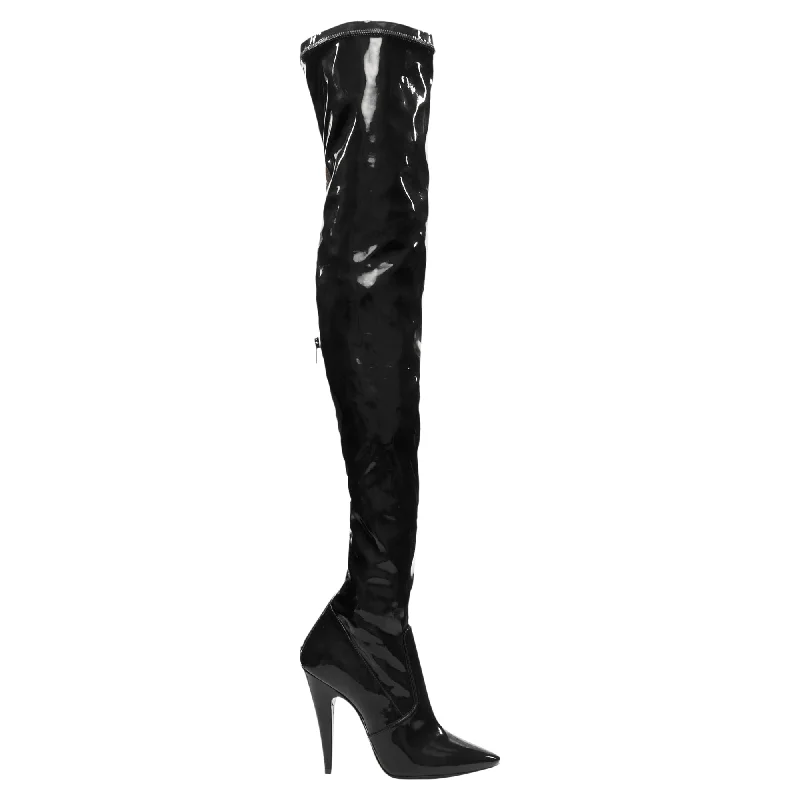 Lightweight Walking Shoes Offers Saint Laurent Aylah vinyl thigh high boots