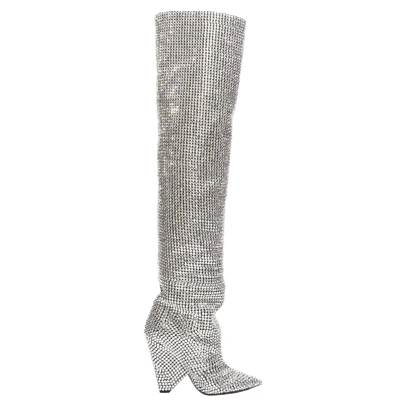 Fashion Sale Saint Laurent Niki Swarovski crystal encrted boot