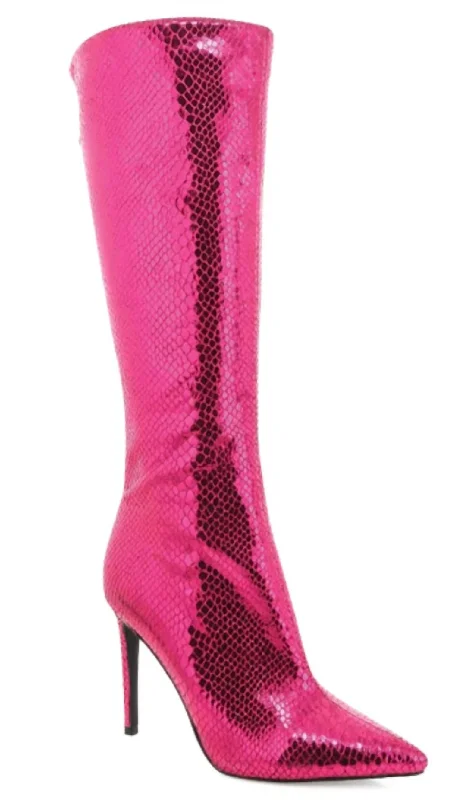Women's Fashion-Forward Flats Scale Boot In Pink