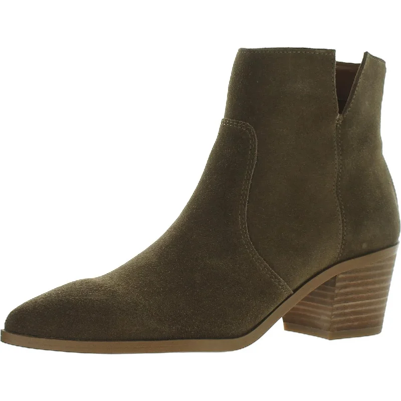 Fashionista Favorites Shaina Womens Suede Almond Toe Ankle Boots