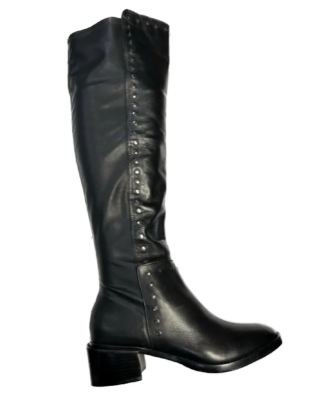 Enjoy Discount Sleek Over-The-Knee Boot In Noir Vintage Calf