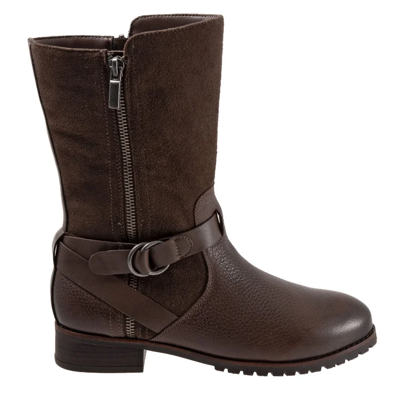 Hot Items Softwalk Marlowe S1857-046 Womens Brown Wide Leather Casual Dress Boots