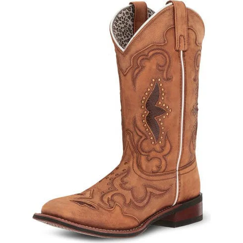 Day To Night Styles Dan Post Women's Tan Inlay Spellbound Square Toe Boot