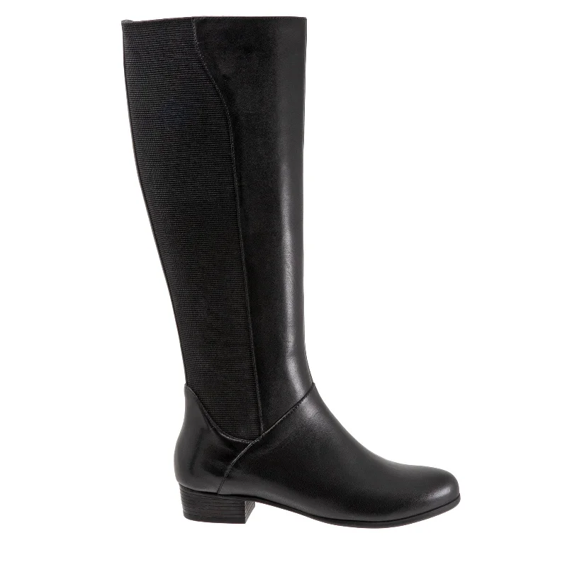 Contemporary Fashion Sale Trotters Misty T2165-001 Womens Black Narrow Leather Zipper Knee High Boots Contemporary Fashion Sale Trotters Misty T2165-001 Womens Black Narrow Leather Zipper Knee High Boots