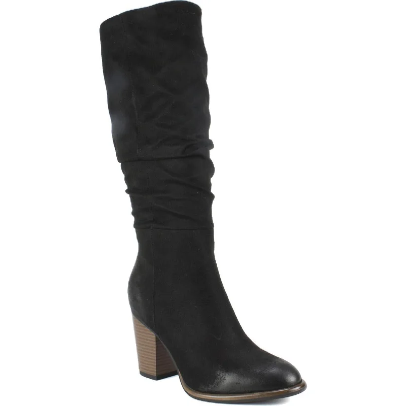 Stylish Savings Trunell Womens Faux Suede Pull On Knee-High Boots
