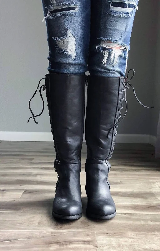 Seasonal Footwear Sale Untraveled Roads Tall Boots In Black Multi