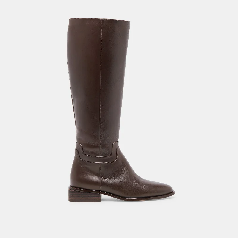 Trendy Styles VERDI WIDE CALF BOOTS WALNUT LEATHER