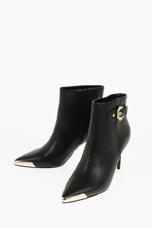 Budget Friendly Versace JEANS COUTURE Faux Leather SCARLETT Booties with Side Zip an