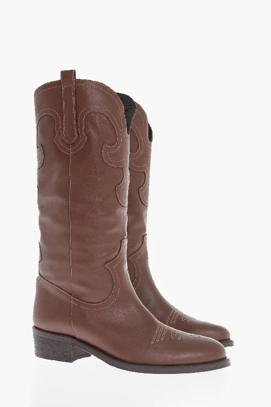 Lightweight Fashion Shoes Via Roma 15 Leather Santa Monica Boots 4,5Cm