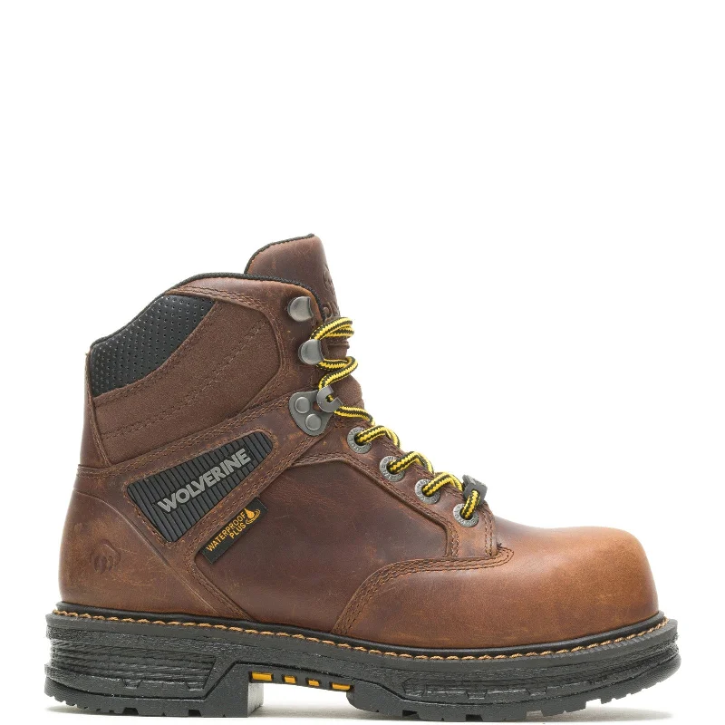 Fashion Deal Wolverine Hellcat Ultraspring WP CarbonMax 6" Womens Brown Work Boots