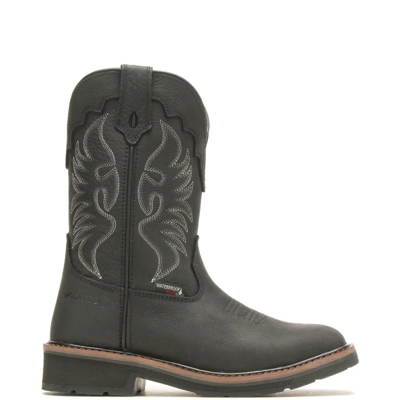 Slip-Resistant Shoes Discount Wolverine Rancher Steel Toe Wellington WP W231029 Womens Black Work Boots