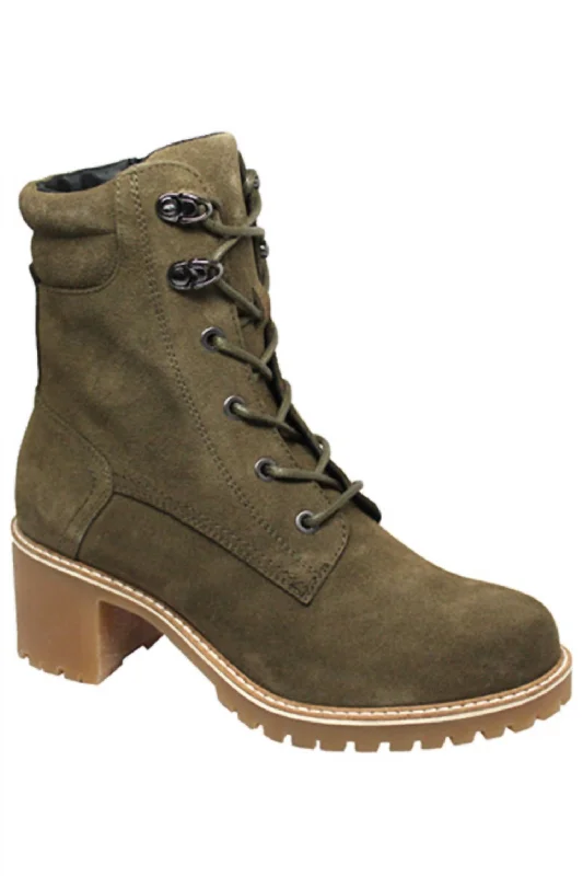 Fashionable Casual Shoes Sale Women Amelia Lace Up Boots In Khaki