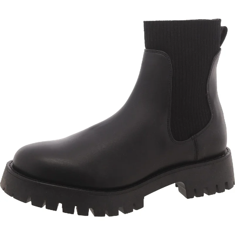 Flash Sale Or Flash Sales Womens Faux Leather Block Heel Chelsea Boots